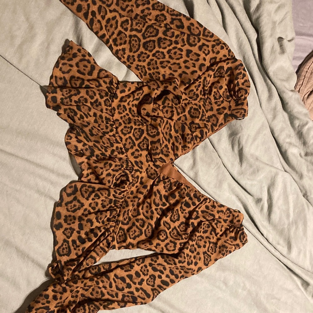 H&M Leopard Print Blouse - Brown and Black